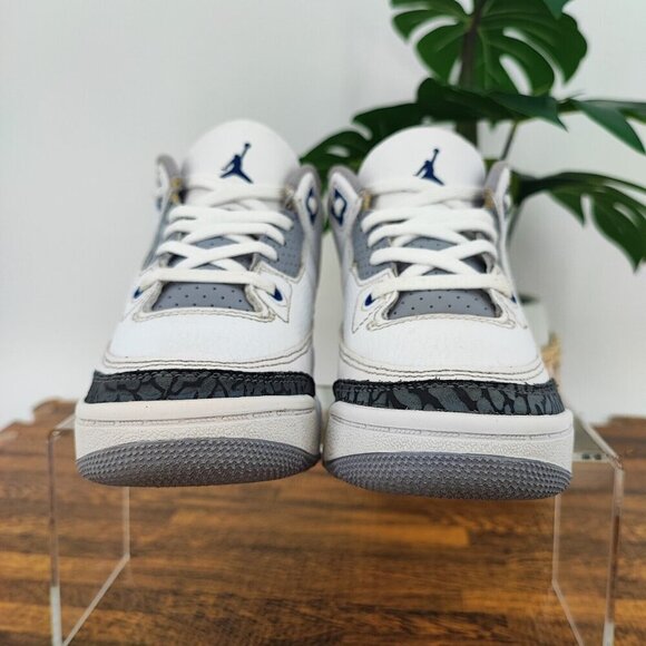 Nike Kid’s Air Jordan 3 Retro PS GS White Midnight Navy Sneakers Size 11C US - Picture 2 of 9